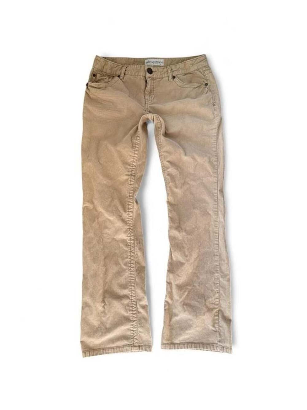 Y2K Aeropostale Stretch Tan Corduroy Low‑Rise Bootcut Jeans Juniors Size 11/12